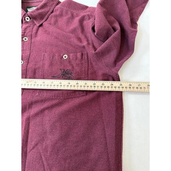 Harley Davidson Shirt Mens Flannel Button Down Motorcycle Maroon XL - Picture 6 of 7